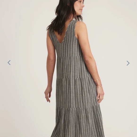 Marine layer Corinne Maxi Dress in Black and White Stripe - Picture 4 of 10